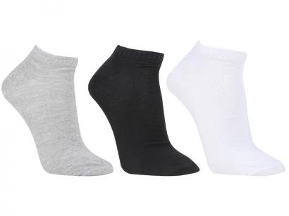 Kit 3 Pares Meias Cia da Meia B846 Cano Curto - Lisa 3 Pares Masculina