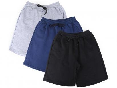 Kit 3 Bermudas Moletom Básica OTN NS0006 - Masculina
