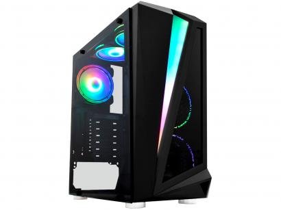 Gabinete Gamer K-Mex Black Hawk CG-05QI - RGB ATX Preto