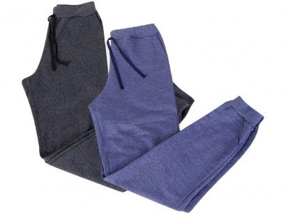 Kit 2 Calças Básicos Moletom Masculina