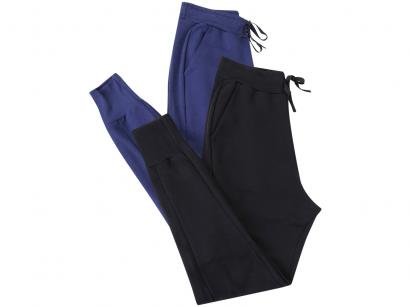 Kit 2 Calças Básicos Moletom Feminina