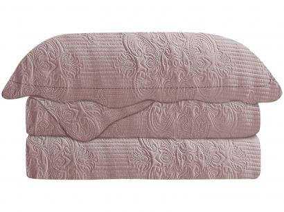 Colcha Queen Camesa Poliéster 150 Fios - Damask Rose 3 Peças