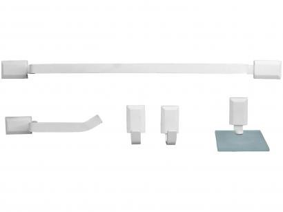 Kit Banheiro Ducon Metais Classic White CW1007 - Branco Fosco 5 Peças