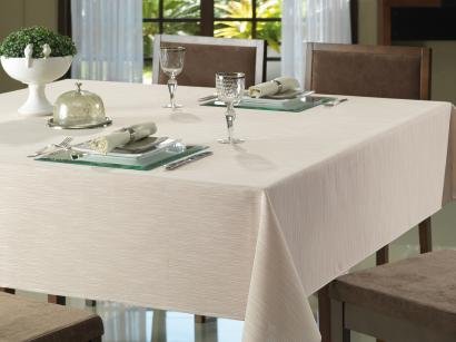 Toalha de Mesa Retangular Döhler Bege - 160x240cm Clear Passion Liso