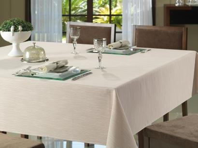 Toalha de Mesa Quadrada Döhler Bege - 200x200cm Clear Passion Liso