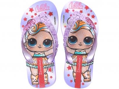 Chinelo Infantil Grendene Kids Feminino - Ipanema LOL Surprise Shine Roxo