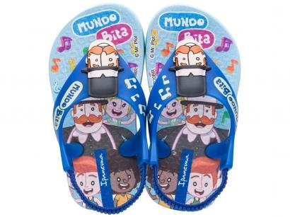 Chinelo para Bebê Grendene Kids Masculino - Ipanema Mundo Bita Azul com Elástico