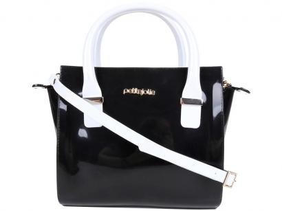 Bolsa Tote Petite Jolie Feminina Transversal - Preta e Branca