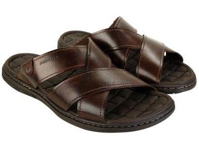 Chinelo Pegada Masculino Cruzada Marrom