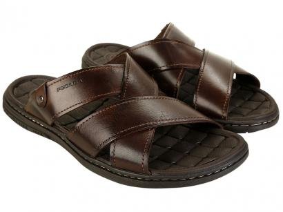 Chinelo Pegada Masculino Cruzada Marrom