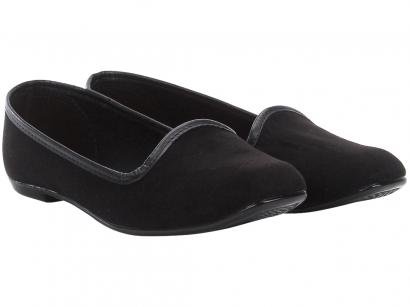 Sapatilha Moleca Slipper Bico Redondo Preta