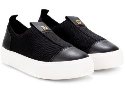 Slip On Bebecê Flatform Elastano Feminino Preto