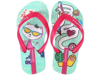 Chinelo Infantil Grendene Kids Ipanema - Feminino Go Skate Verde e Rosa