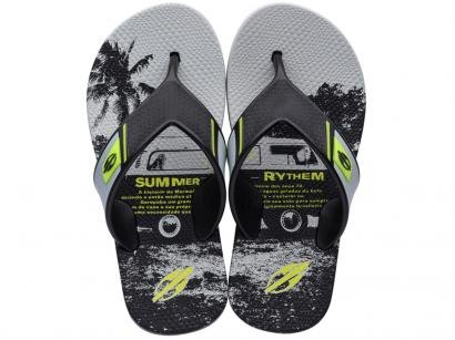 Chinelo Infantil Mormaii Masculino Neocycle - Cinza e Preto