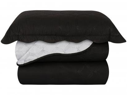 Colcha Queen Sultan Microfibra Lara Preto 3 Peças
