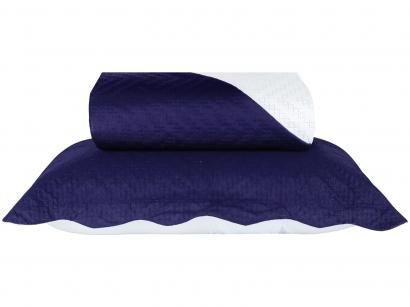 Colcha Solteiro Sultan Microfibra Cecília Dark - Azul Marinho 2 Peças