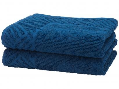 Toalha de Piso Teka Pezinho Azul Anil - 46x70cm 2 Peças