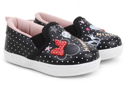 Slip On Infantil Disney Minnie Fashion Feminino - Preto