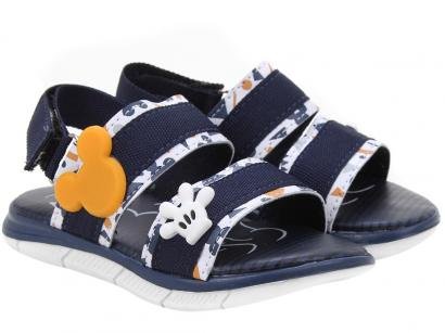Sandália Infantil Disney Mickey Apliques Masculina - Marinho