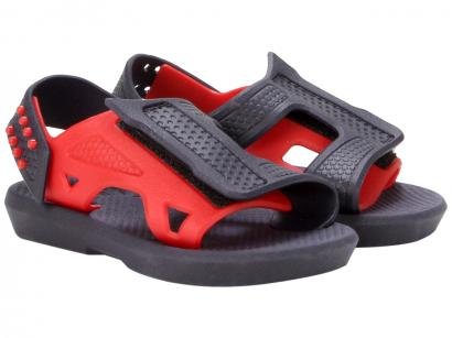 Sandália Infantil Luelua Papete Bicolor Masculina - Marinho e Vermelho