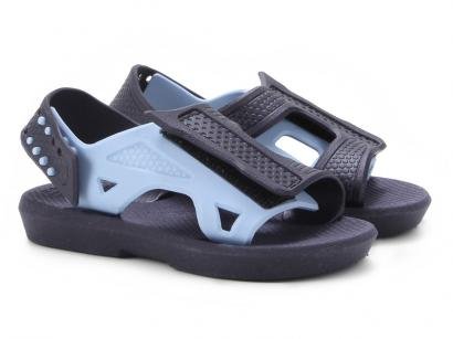 Sandália Infantil Luelua Papete Bicolor Masculina - Azul