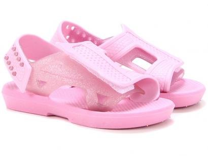 Sandália Infantil Luelua Papete Glitter Feminina - Rosa