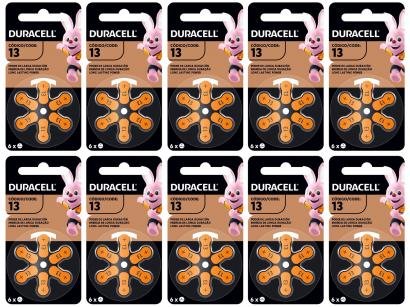 Kit com 60 Unidades de Pilha Auditiva 13 - Duracell