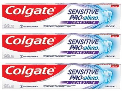 Kit com 3 Unidades de Creme Dental Colgate - Sensitive Pro-Alívio 90g Cada