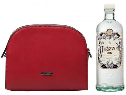 Bolsa Feminina Transversal Casual Mondaine - Vermelha + Gin Amázzoni Tradicional 750ml