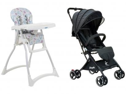 Carrinho de Bebê Burigotto IT para Crianças até - 15kg + Cadeira de Alimentação Burigotto Merenda