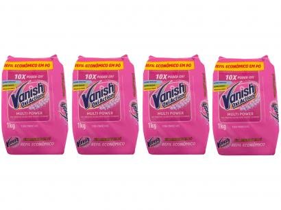 Kit Tira Manchas Vanish Oxi Action - Multi Power em Pó Refil 1Kg 4 Unidades