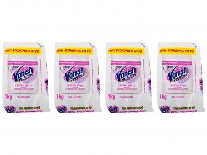 Kit Tira Manchas Vanish Oxi Action - Crystal White em Pó sem Cloro Refil 1Kg 4 Unidades