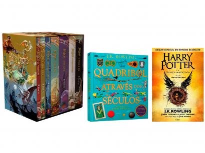 Kit Livros Box Harry Potter + Quadribol Através - dos Seculos + Harry Potter e a Criança Amaldiçoada
