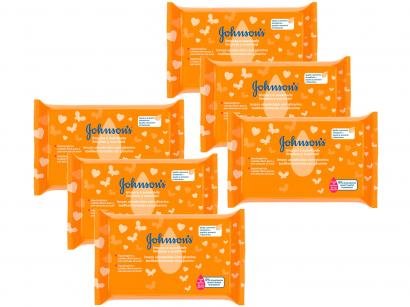 Kit Lenço Umedecido Johnsons Baby - Limpeza e Suavidade 6 Pacotes com 44 Unidades Cada