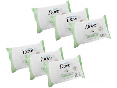 Kit Lenço Umedecido Dove Baby Hidratação Sensível - 6 Pacotes com 50 Unidades Cada