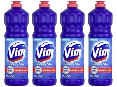 Kit Cloro Gel Vim Sua Casa Protegida - Original 700ml 4 Unidades
