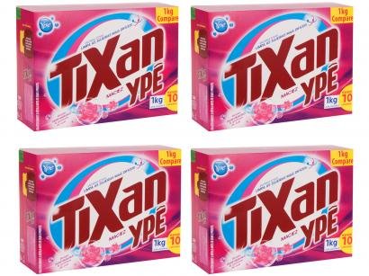 Kit Sabão em Pó Ypê Tixan Maciez 1kg 4 Unidades