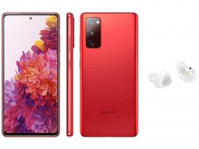 Smartphone Samsung Galaxy S20 FE 128GB Cloud Red - 6GB RAM + Fone de Ouvido Bluetooth Galaxy Buds+