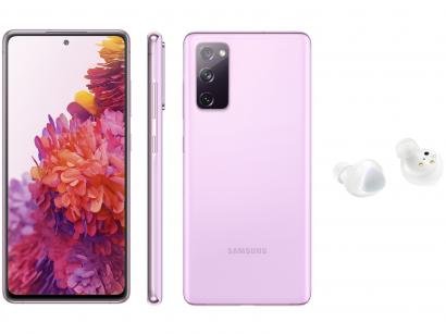 Smartphone Samsung Galaxy S20 FE 256GB Cloud - Lavender + Fone de Ouvido Bluetooth Galaxy Buds+