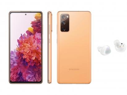 Smartphone Samsung Galaxy S20 FE 256GB Cloud - Orange + Fone de Ouvido Bluetooth Galaxy Buds+