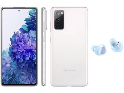 Smartphone Samsung Galaxy S20 FE 128GB Cloud White - 6GB RAM + Fone de Ouvido Bluetooth Galaxy Buds+