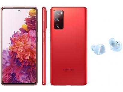 Smartphone Samsung Galaxy S20 FE 256GB Cloud Red - 8GB RAM + Fone de Ouvido Bluetooth Galaxy Buds+