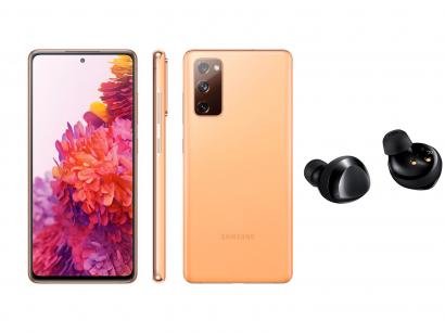 Smartphone Samsung Galaxy S20 FE 256GB Cloud - Orange + Fone de Ouvido Bluetooth Galaxy Buds+