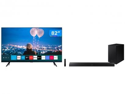 Combo Smart TV 4K LED 82" Samsung UN82TU8000GXZD - Wi-Fi Bluetooth + Soundbar com Subwoofer Wireless
