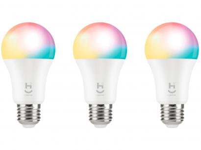 Kit Lâmpadas Smart Bulbo 3 Unidades Geonav E27 - Branca Dimerizável 9W 2700K Hi HIE27QF