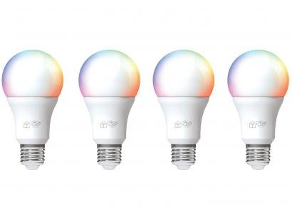 Kit Lâmpadas Smart Bulbo 4 Unidades I2GO E27 RGB - Dimerizável 10W 6000K Smart Lamp