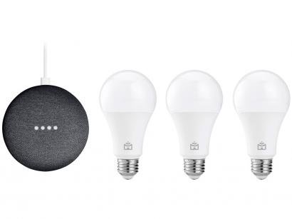 Smart Speaker Google Nest Mini 2ª Geração - com 3 Unidades de Lâmpada Inteligente Positivo