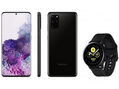 Smartphone Samsung Galaxy S20+ 128GB Cosmic Black - 8GB RAM Tela 6,7" + Smartwatch Galaxy Watch Active