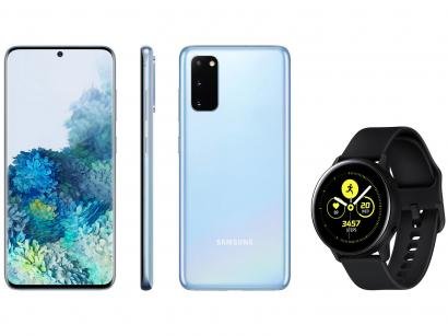 Smartphone Samsung Galaxy S20 128GB Cloud Blue 4G - 8GB RAM Tela 6,2" + Smartwatch Galaxy Watch Active