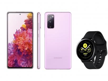 Smartphone Samsung Galaxy S20 FE 256GB - Cloud Lavender + Smartwatch Galaxy Watch Active